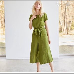 notPERFECTLINEN Barcelona jumpsuit, XS, in natural